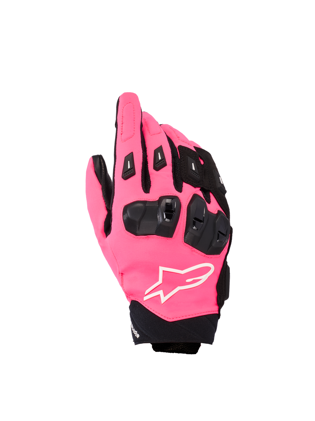 Alpinestars Stella SP X 3, luvas de motociclismo desportivas para mulher, rosa Diva e preto, com proteções TPU pretas nas articulações, logótipo branco e construção têxtil de punho curto