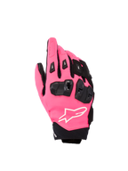 Alpinestars Stella SP X 3, luvas de motociclismo desportivas para mulher, rosa Diva e preto, com proteções TPU pretas nas articulações, logótipo branco e construção têxtil de punho curto