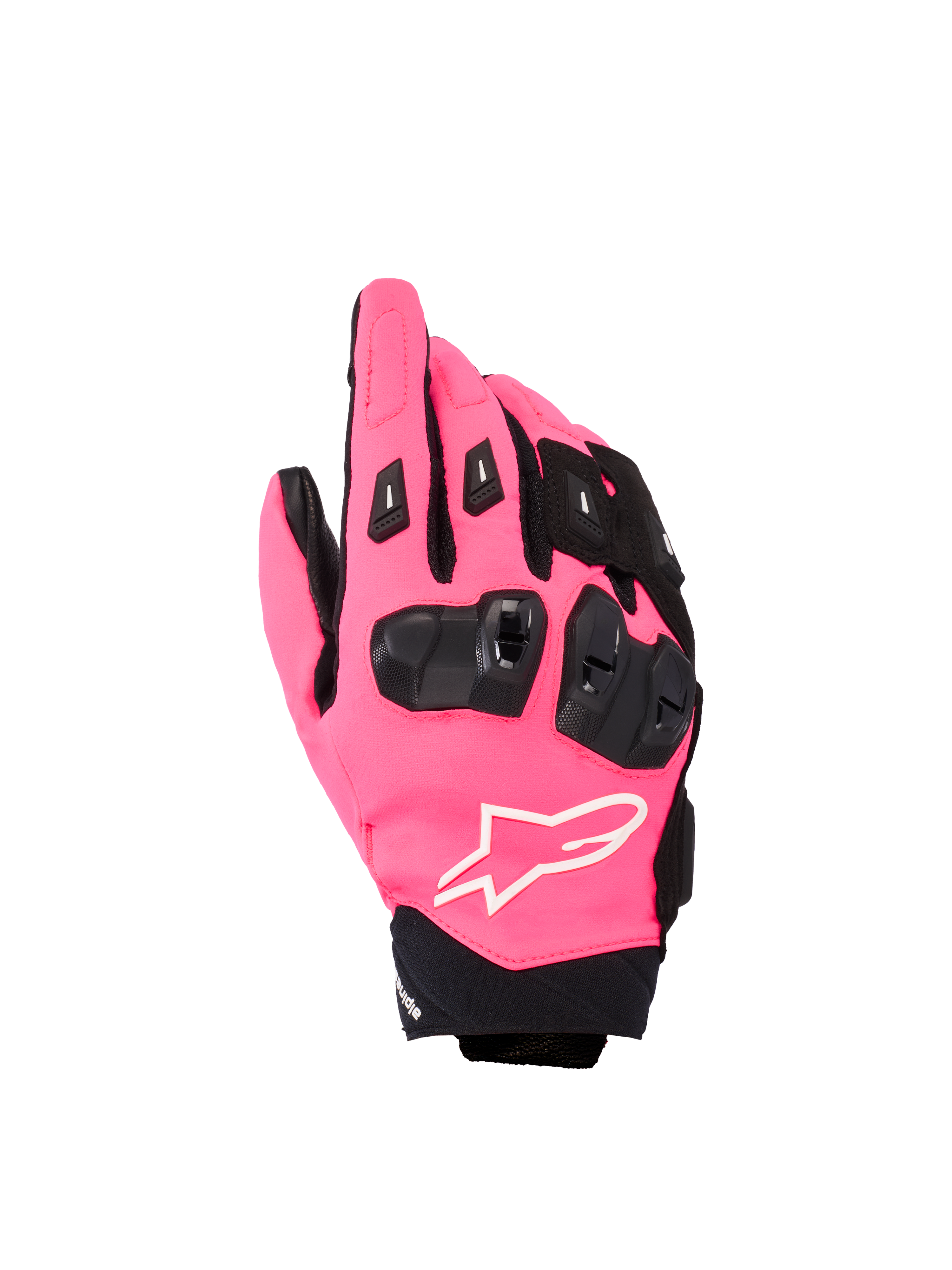 Alpinestars Stella SP X 3, luvas de motociclismo desportivas para mulher, rosa Diva e preto, com proteções TPU pretas nas articulações, logótipo branco e construção têxtil de punho curto