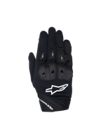 Alpinestars Stella SP X 1, luvas de moto desportivas para mulher, pretas e brancas, com proteção TPR nos nós dos dedos, certificadas CE, construção em têxtil e couro sintético.
