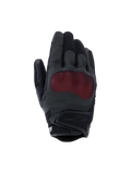 Alpinestars Stella Mogress Airflow Gloves, Women's Motorcycle Gloves, Anthracite Black and Red, features NUCLEON PLASMA knuckle protection with a red mesh overlay, laser-perforated backhand, 3D mesh inserts on fingers and cuff, short cuff with hook and loop closure, breathable urban riding design