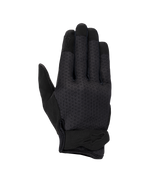 Alpinestars Stated Air Women's Gloves, Motorcycle Gloves, Black, featuring a ventilated mesh backhand, ergonomic wrist closure with embossed logo, and reinforced fingertips, streamlined urban design