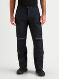 Alpinestars St-7 V2 2L Gore-Tex Pants Short, men's adventure touring motorcycle pants in black, front view on a model wearing waterproof textile riding gear with CE certified protection.