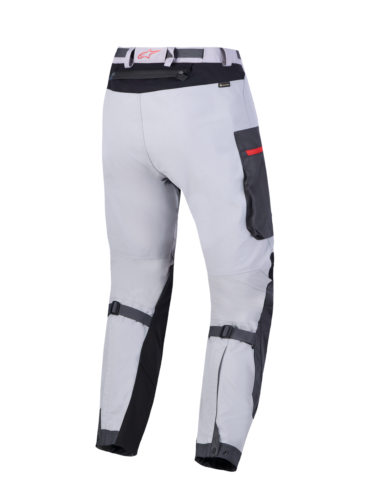 Alpinestars Arenis Gore-Tex Calças, calças de moto para touring de aventura, cinzentas e pretas, com membrana GORE-TEX impermeável e proteção certificada CE, vista traseira