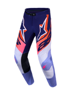 Alpinestars Supertech Dyna 2027, calças de motocross para homem, roxas e rosa fluo, em ripstop elástico de performance.