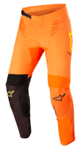 Alpinestars Supertech Blaze Pants, calças de motocross, cor de laranja com detalhes em preto e amarelo néon, com painéis de malha respirável, áreas dos joelhos em couro 3D reforçado, cinto de catraca ajustável, construção leve e durável para desempenho em todo-o-terreno