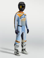 Alpinestars Calças Techstar Maven, calças de motocross para homem em azul e laranja, ajuste atlético de corrida com zonas elásticas duráveis, equipamento de alto desempenho para todo-o-terreno.