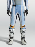 Alpinestars Calças Techstar Maven, calças de motocross para homem, azul e laranja, com ventilação a laser e corte ergonómico.