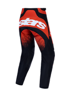 Alpinestars Calças Techstar Swan, calças de motocross para homem, vermelhas e pretas, vista traseira com logótipo branco, equipamento de alta performance para todo-o-terreno