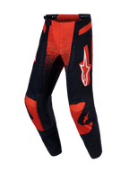 Alpinestars Techstar Swan, calças de motocross para homem, vermelhas e pretas, com chassi elástico e joelhos em couro.