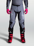 Alpinestars Calças Racer Amber, calças de motocross para homem, cinzentas e pretas, com pernas pré-curvadas para todo-o-terreno.
