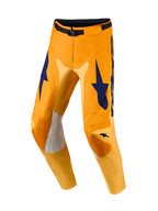 Alpinestars Calças Racer Amber e Racer Amber Gear Set, calças de motocross para homem, laranja e azul, painéis elásticos.