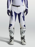 Calças Alpinestars Racer Air Amber, calças de motocross para homem, azuis e brancas, perfuradas para performance off-road.