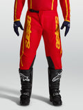 Alpinestars Calças Fluid Apex V2, calças de motocross para homem, vermelhas e douradas, com reforços em polifabric 600D e fecho de catraca, equipamento técnico de off-road