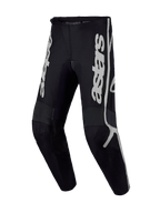 Alpinestars Fluid Apex V2, calças de motocross para homem, pretas e prateadas, design ergonómico pré-curvado em polifabric.
