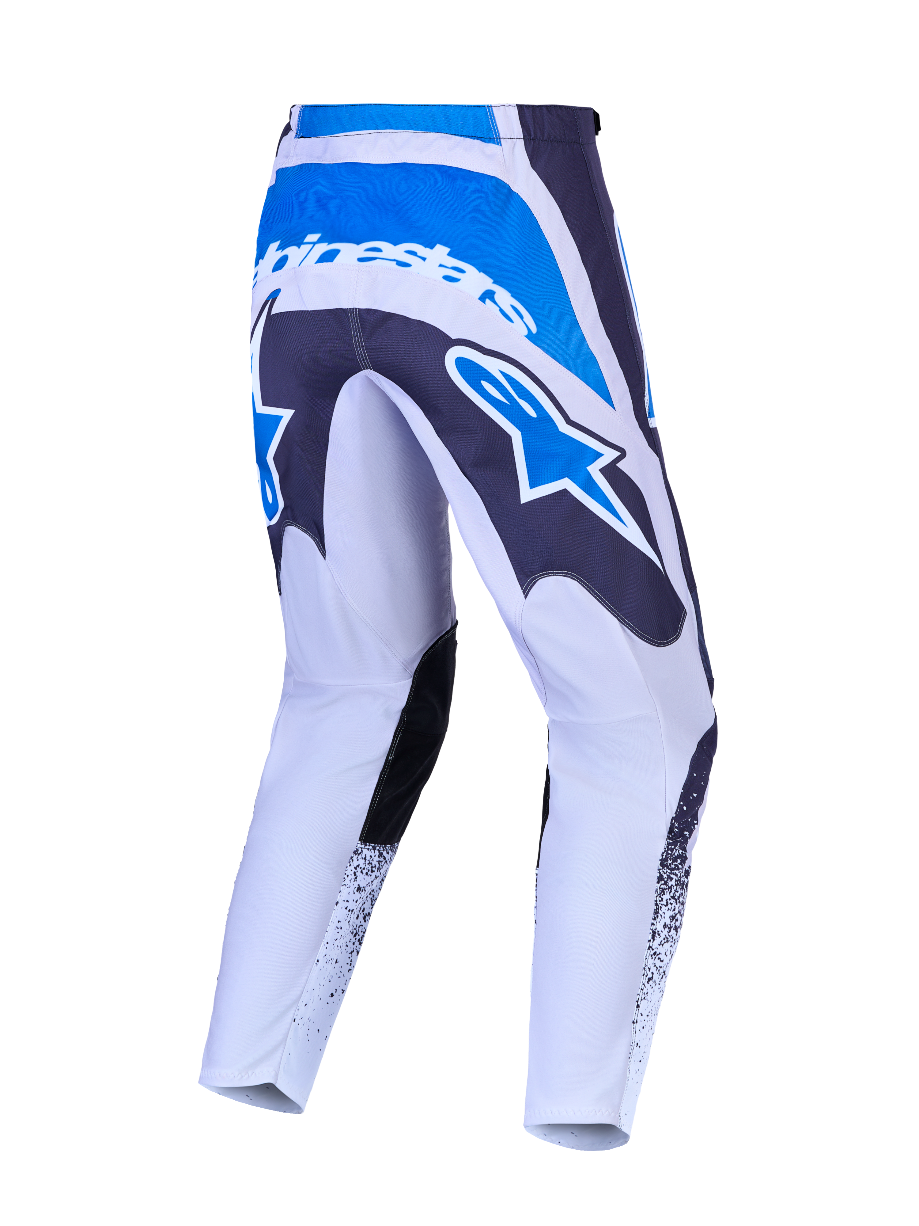 Alpinestars calças Fluid Drag, motocross para homem, cinzentas e azuis, assento reforçado e logótipo de estrela traseiro