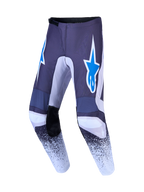 Alpinestars Fluid Drag, calças de motocross para homem, cinzentas e azuis, polifabric reforçado com logótipo de estrela.