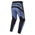 Alpinestars 2024 Fluid Lurv Pants, Motocross Pants, Light Blue and Black, rear view showing bold Alpinestars branding across the back and side, black reinforced panels on seat and inner legs, ergonomic pre-curved design for off-road performance