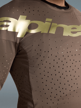 Alpinestars camisola Supertech Air Gold Edição Limitada, motocross, para homem, castanha e dourada, com perfurações a laser