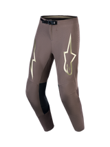 Calças Alpinestars Supertech Air Gold Edição Limitada, motocross, castanhas e douradas, tecido elástico ventilado.