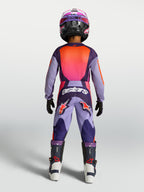 Alpinestars Calças Fluid Hunt Juventude, calças de motocross para jovens, roxo e rosa, construção têxtil durável, vista traseira