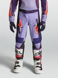 Alpinestars Youth Fluid Hunt, calças de motocross para juventude, roxas e rosa fluo, tecido técnico para condução off-road.