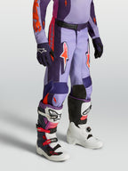 Alpinestars calças Fluid Hunt juventude, calças de motocross em roxo e rosa, ajuste ergonómico para condução off-road, construção em polifabric 600D.