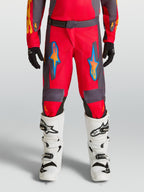 Alpinestars Calças Fluid Hunt Juventude, calças de motocross vermelhas e cinzentas para todo-o-terreno, design ergonómico