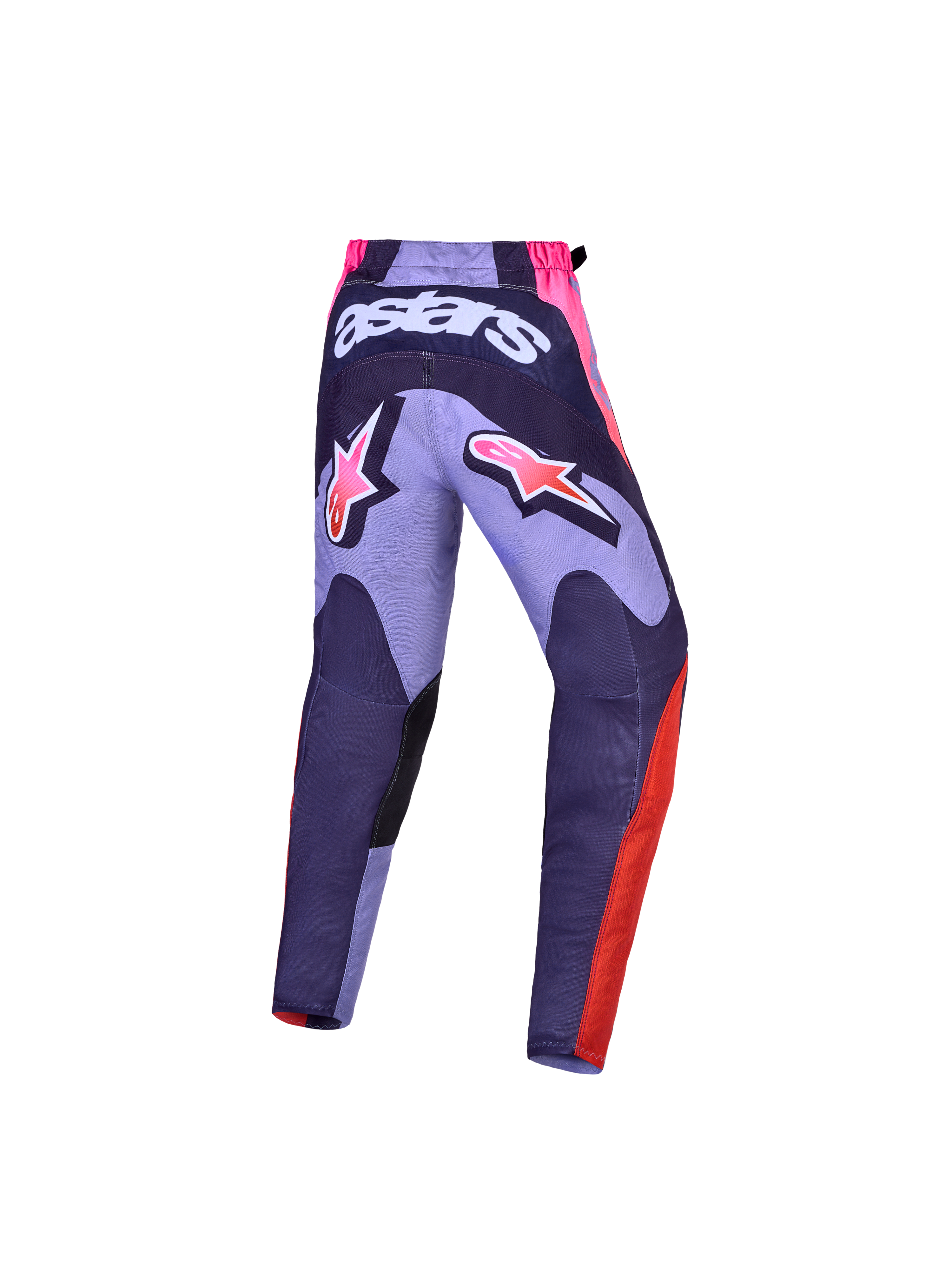 Alpinestars Calças Fluid Hunt Juventude 2027, calças de motocross e off-road para jovens, roxas e rosa, logótipo Astars traseiro e corte desportivo
