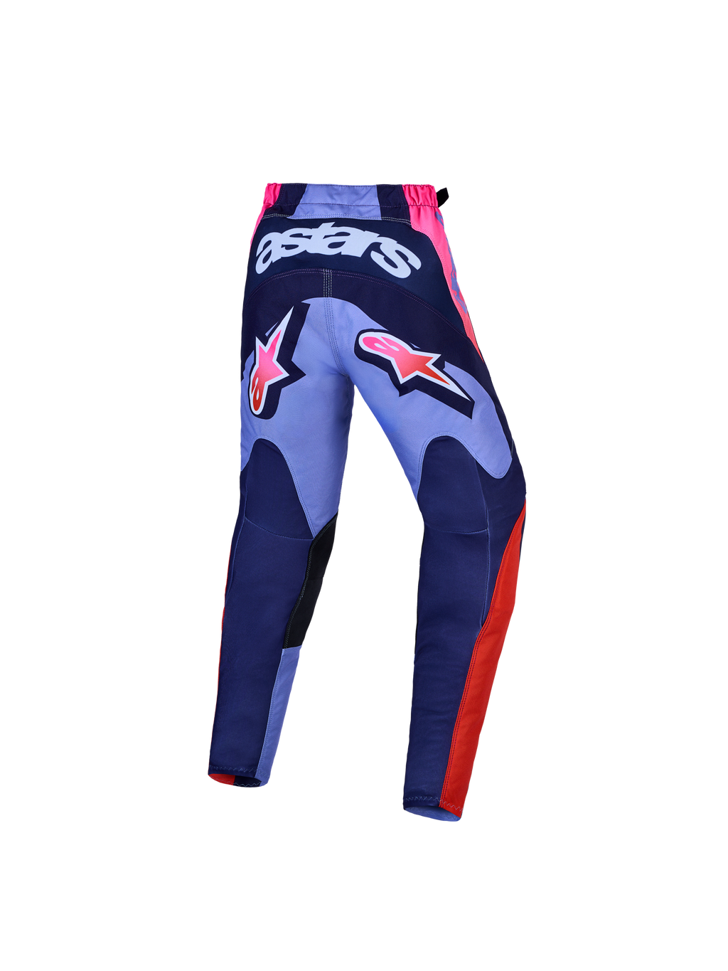 Calças Fluid Hunt Jovem Alpinestars, calças de motocross roxas e violetas, vista traseira, para todo-o-terreno.