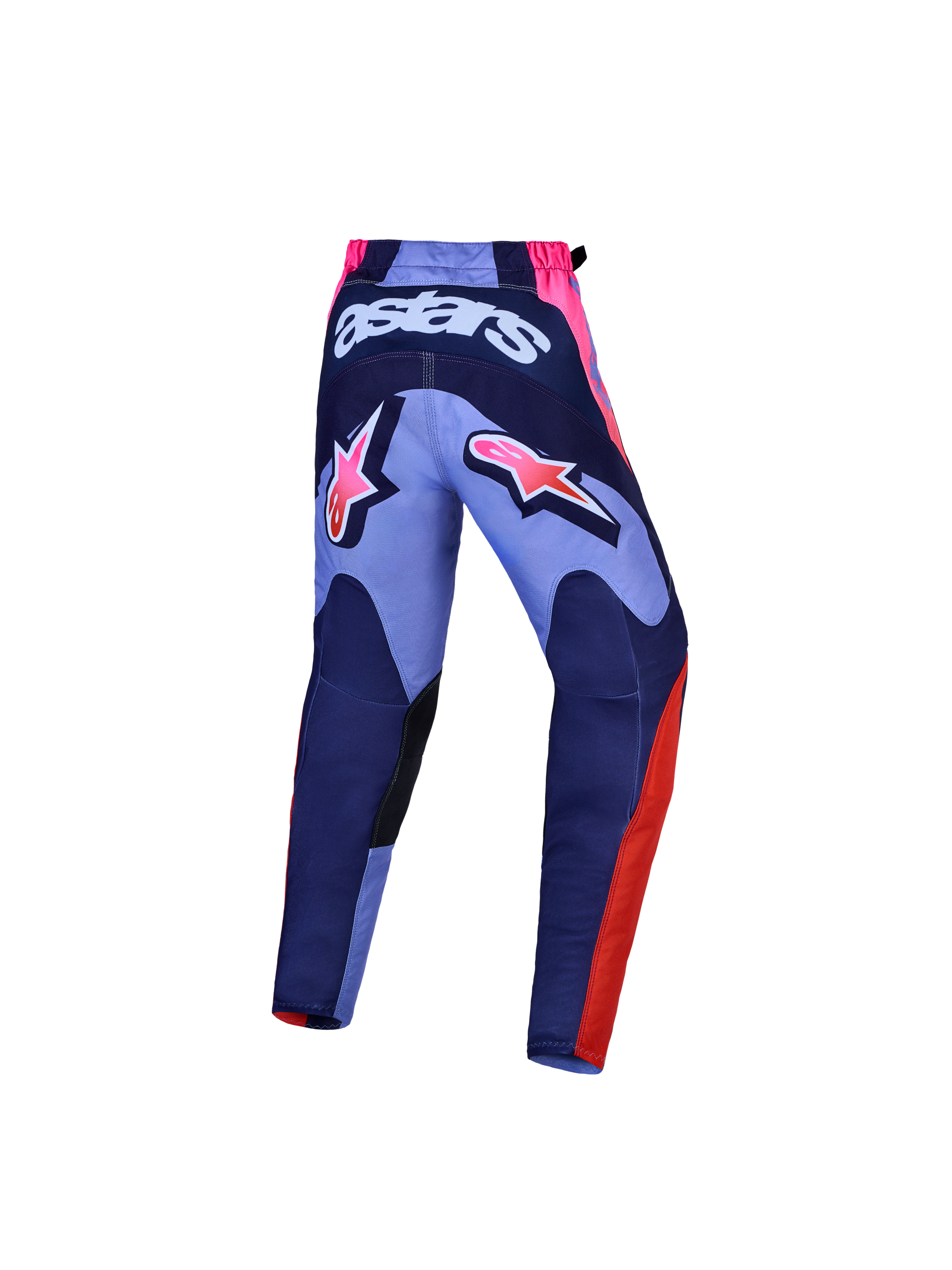 Calças Fluid Hunt Jovem Alpinestars, calças de motocross roxas e violetas, vista traseira, para todo-o-terreno.