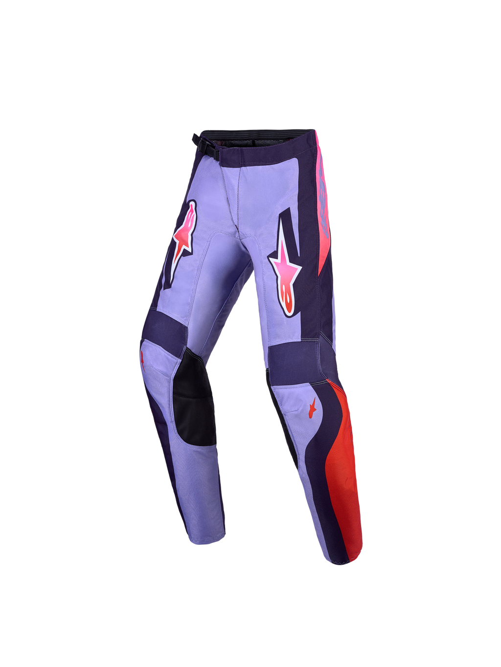 Alpinestars Calças Fluid Hunt Juventude 2027, calças de motocross roxas e rosa, com tecido 600D e ajuste ergonómico