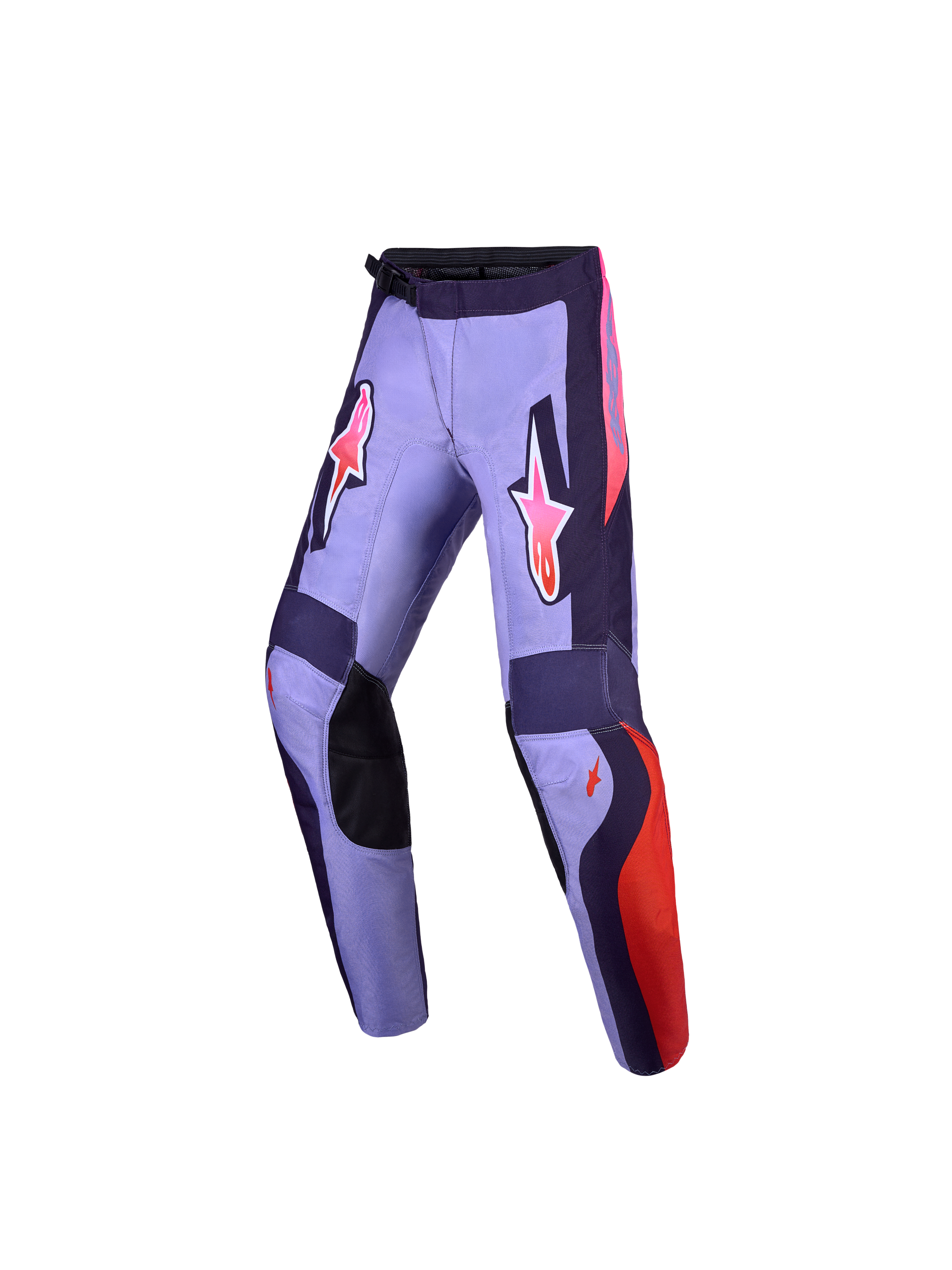 Alpinestars Calças Fluid Hunt Juventude 2027, calças de motocross roxas e rosa, com tecido 600D e ajuste ergonómico