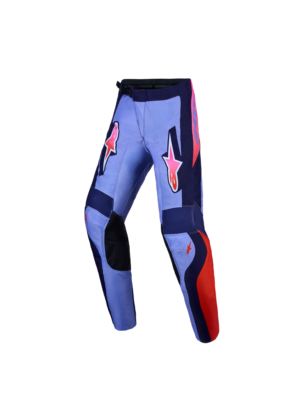 Alpinestars Calças Fluid Hunt Jovem, calças de motocross para jovens, roxas e rosa fluo, ajuste desportivo ergonómico e tecido durável para todo-o-terreno.