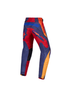 Alpinestars calças e conjunto Fluid Hunt juventude, equipamento de motocross em polifabric, vermelho e cinzento, vista traseira.