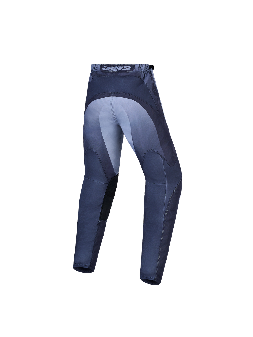 Alpinestars Calças Fluid Amber Jovem e Juventude Fluid Amber Gear Set, calças de motocross cinzentas e roxas com logótipo traseiro, assento reforçado e ajuste 3D.
