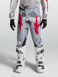 Alpinestars calças Fluid Lone Juventude 2027, para motocross, cinzentas camufladas e vermelhas, em polifabric.