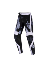Alpinestars 2026 Youth Fluid Lahnd Pants, calças de motocross, Iron Camo com detalhes em preto e branco, com um padrão de camuflagem, painéis gráficos brancos e joelhos internos reforçados, concebidas para corridas off-road para jovens