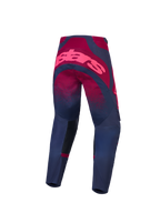 Alpinestars Calças Stella Techstar Swan e Stella Techstar Swan Gear Set, calças de motocross para mulher, carmesim e cinzento escuro, vista traseira, ajuste de corrida