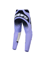 Alpinestars Stella Techstar Swan, calças de motocross para mulher, roxo claro e preto, vista traseira com assento reforçado.