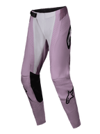 Alpinestars 2025 Stella Techstar Melt Pants, Women's Motocross Pants, Blush and White with Black accents, featuring laser-cut perforations, reinforced inner knees, and iconic black star logos, designed for high-performance off-road racing