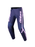 Alpinestars Stella Fluid Apex V2, calças de motocross para mulher, cinzentas e rosa, com construção reforçada para off-road.