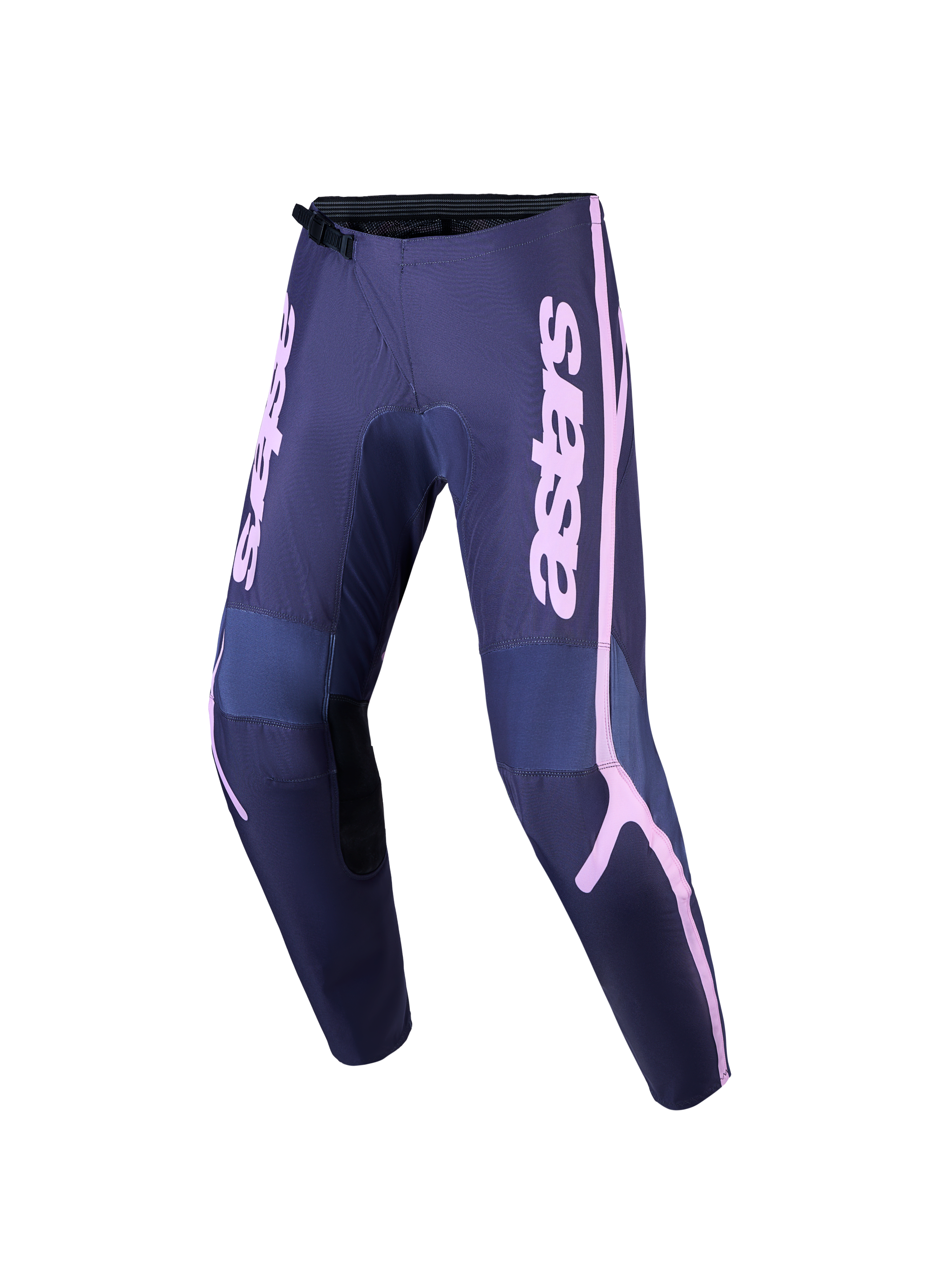 Alpinestars Stella Fluid Apex V2, calças de motocross para mulher, cinzentas e rosa, com construção reforçada para off-road.