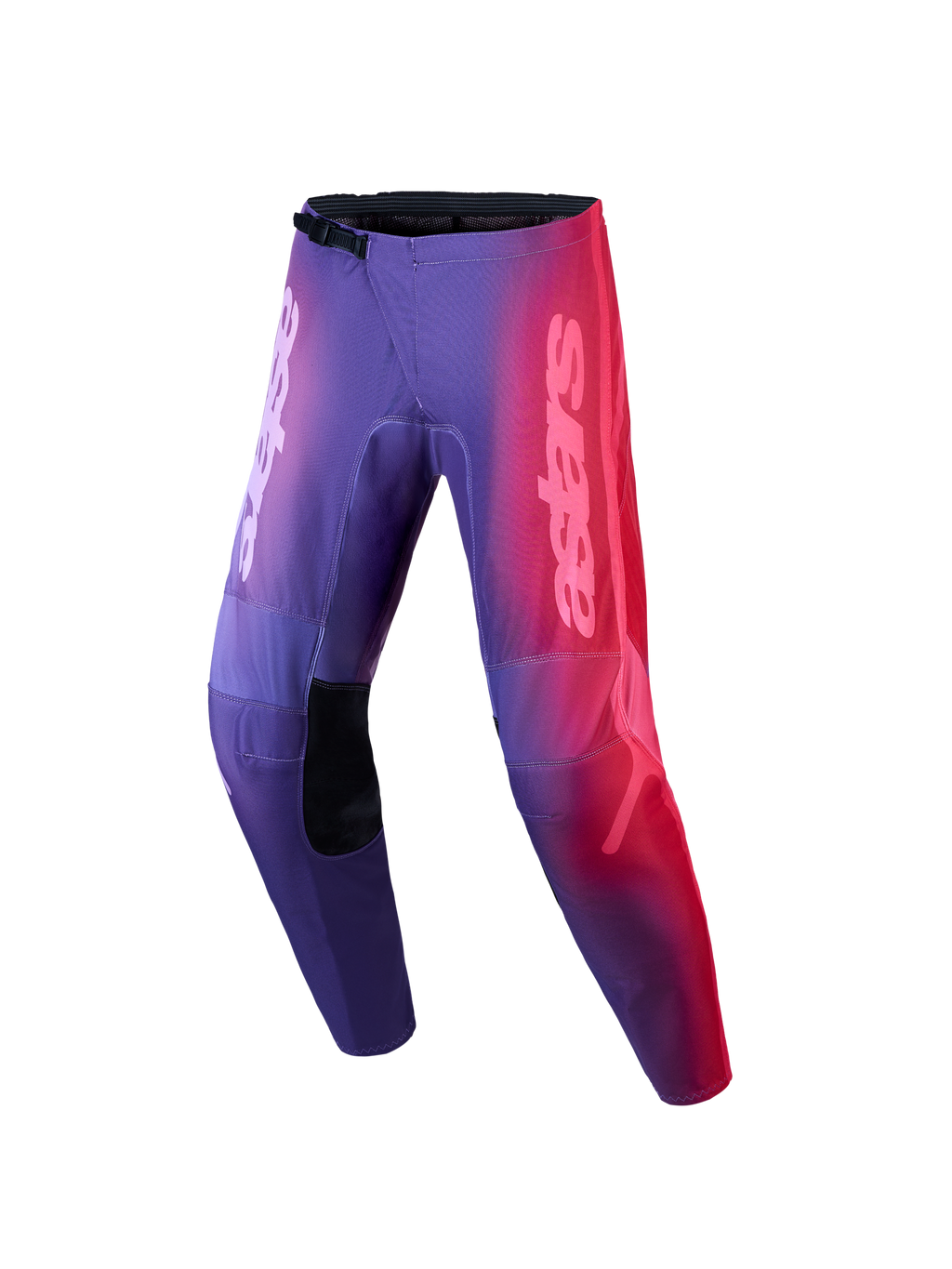 Alpinestars Stella Fluid Kepler, calças de motocross para mulher, degradê roxo e vermelho, design off-road com logótipo astars.