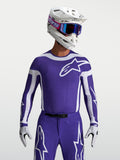 Alpinestars Camisola Supertech Vesta, camisola de motocross para homem, azul e branca, construção em malha elástica com perfurações a laser e ajuste atlético.