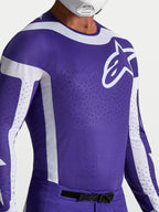 Alpinestars Supertech Vesta, camisola de motocross para homem, azul e branco, malha perfurada a laser.