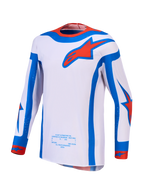 Alpinestars Supertech Vesta camisola e conjunto, camisola MX para homem, lilás claro, vermelha e azul, ajuste atlético.