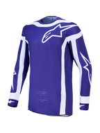 Alpinestars camisola Supertech Vesta para homem, azul e branca, em malha elástica leve para motocross de competição.