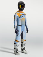 Alpinestars Techstar Maven Gear Set, fato de motocross para homem, azul poeira e laranja, ajuste atlético de corrida.