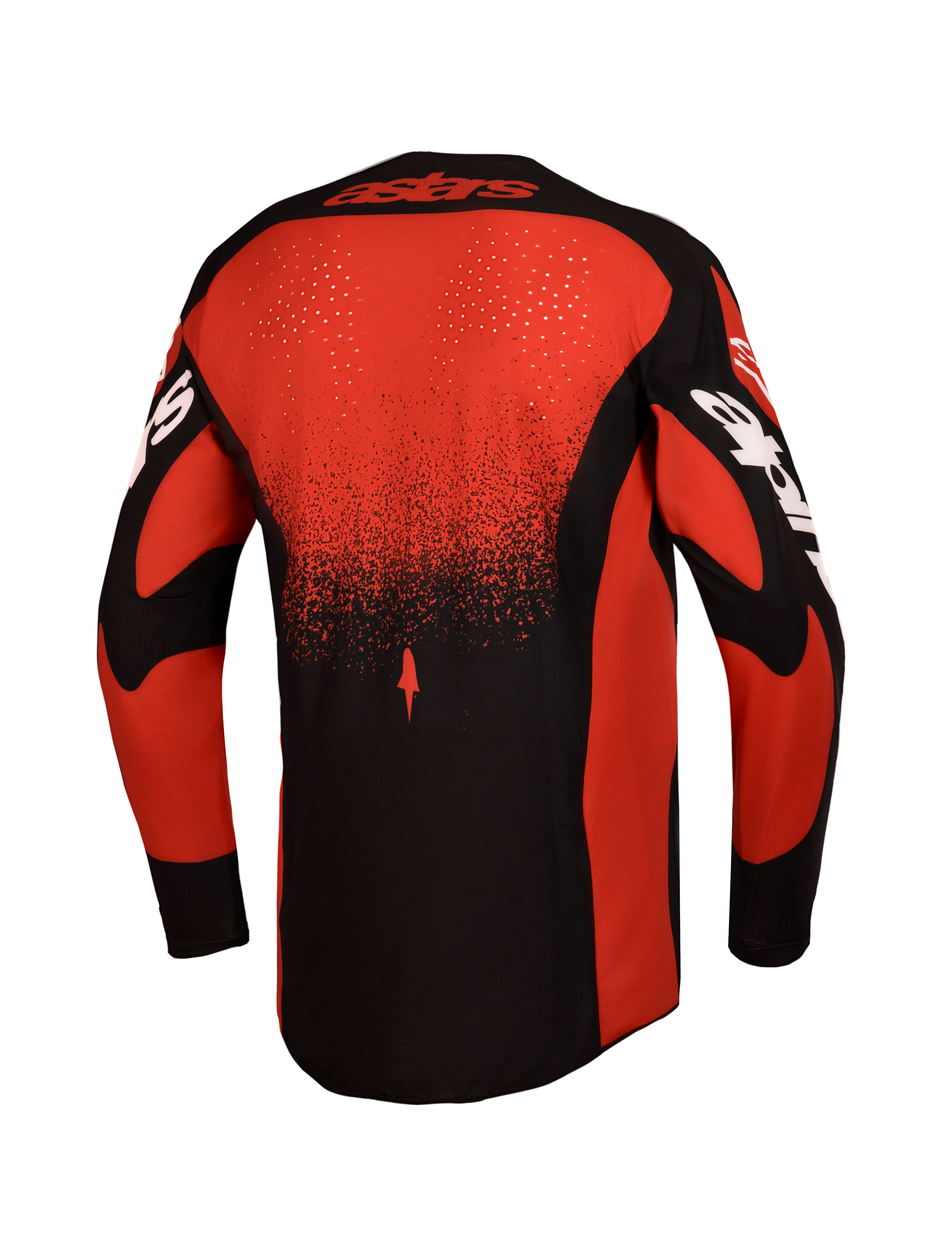 Camisola Techstar Swan AND Gear Set da Alpinestars, motocross, homem, vermelha e preta, vista traseira com ventilação a laser